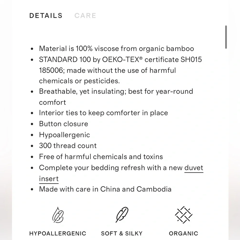 QUINCE Bamboo Duvet Cover King/Cal King Sand